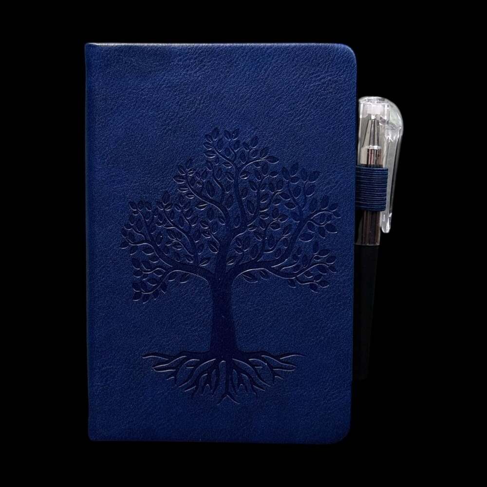 Royal Blue Tree of Life Embossed Small Hardcover Lined Journal with Pen - Picture 2 of 6